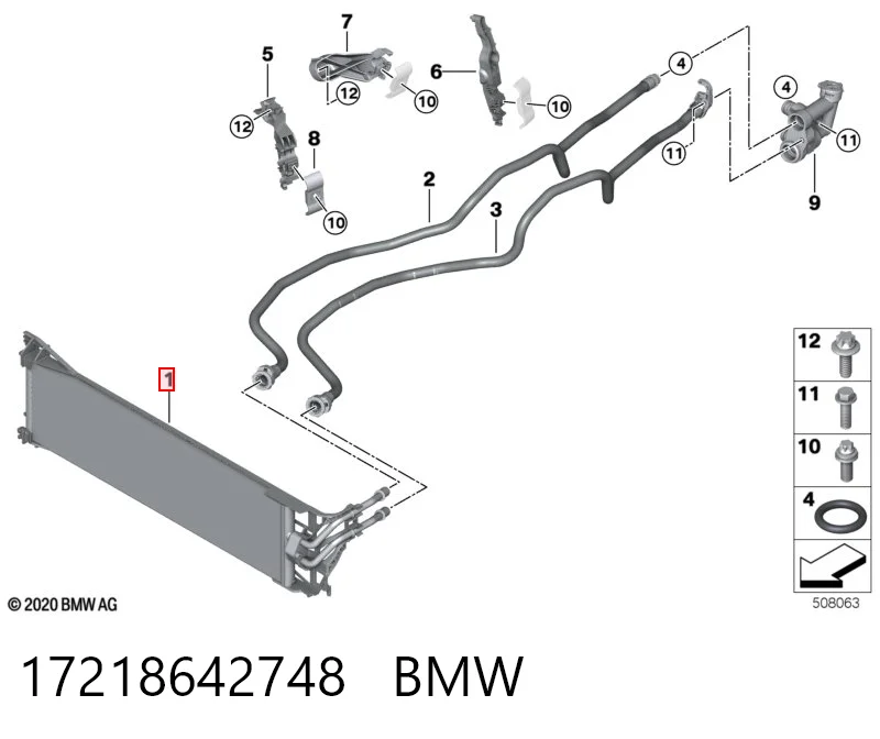 17218642748 BMW Radiador de esfriamento, Caixa Automática de Mudança