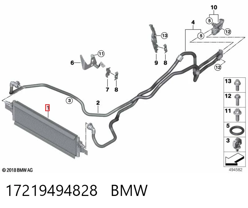 17219494828 BMW Radiador de esfriamento, Caixa Automática de Mudança