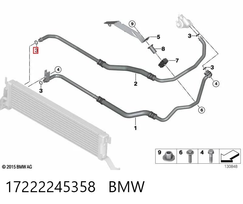 17222245358 BMW Vedante do radiador de óleo