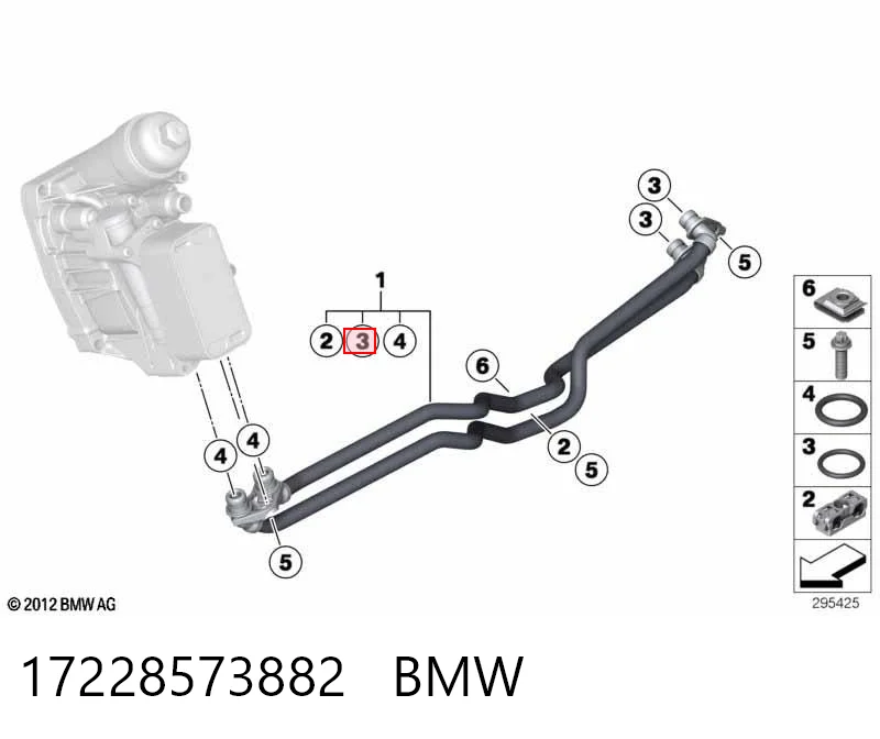 17228573882 BMW Vedante do radiador de óleo