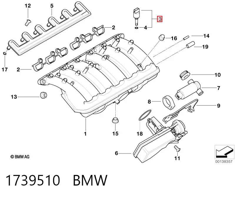 1739510 BMW Sensor de temperatura da mistura de ar