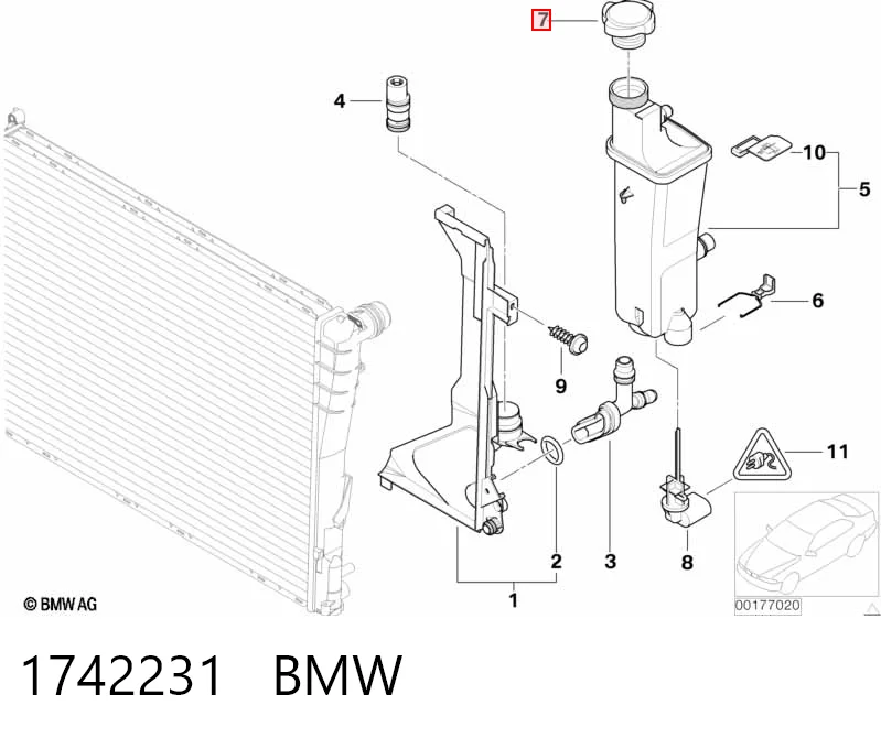1742231 BMW Tampa (tampão) do radiador