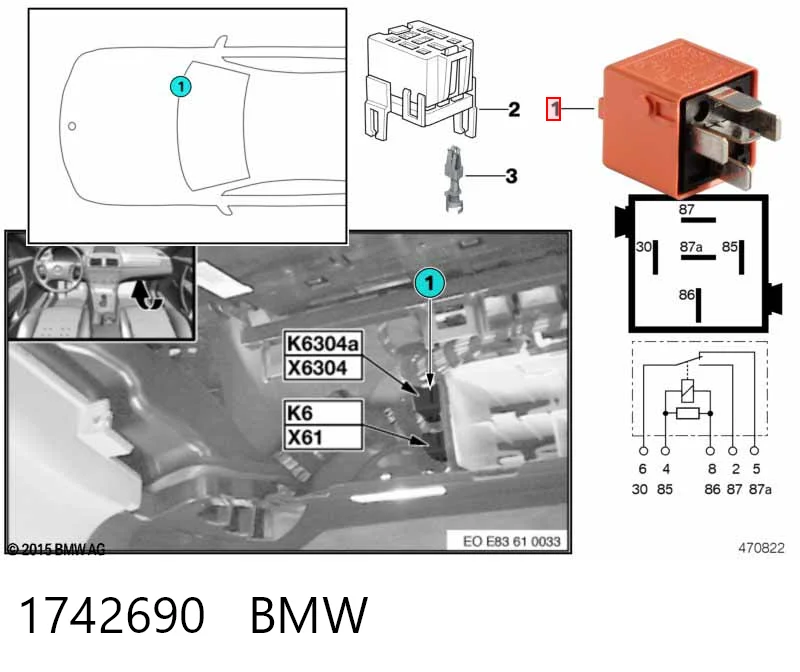 1742690 BMW Relê elétrico multifuncional