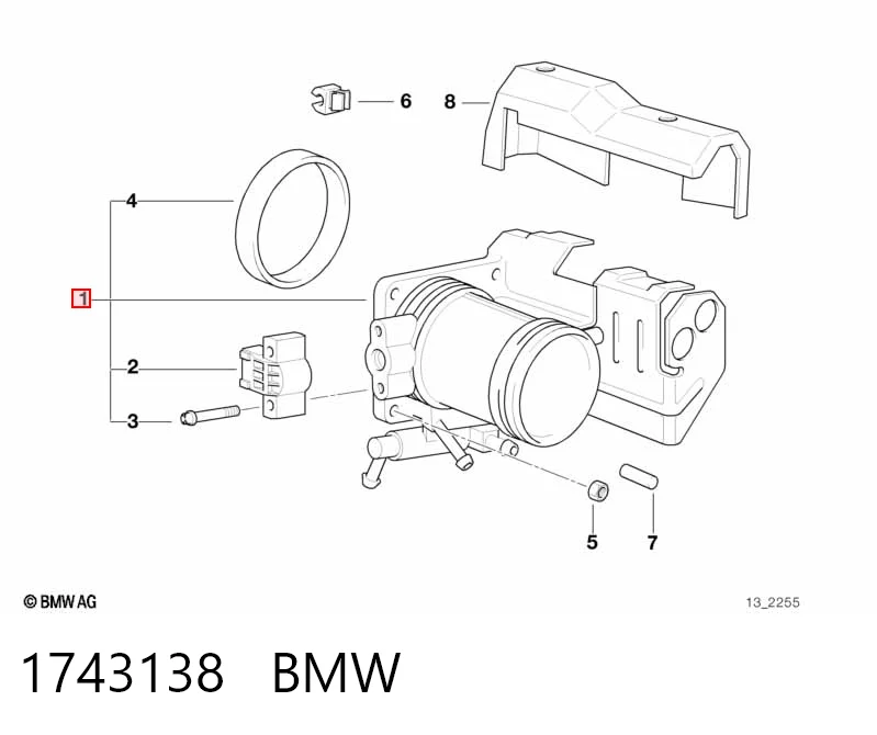  Válvula de borboleta montada BMW 3 sedan (E36) (1990 - 1998) 