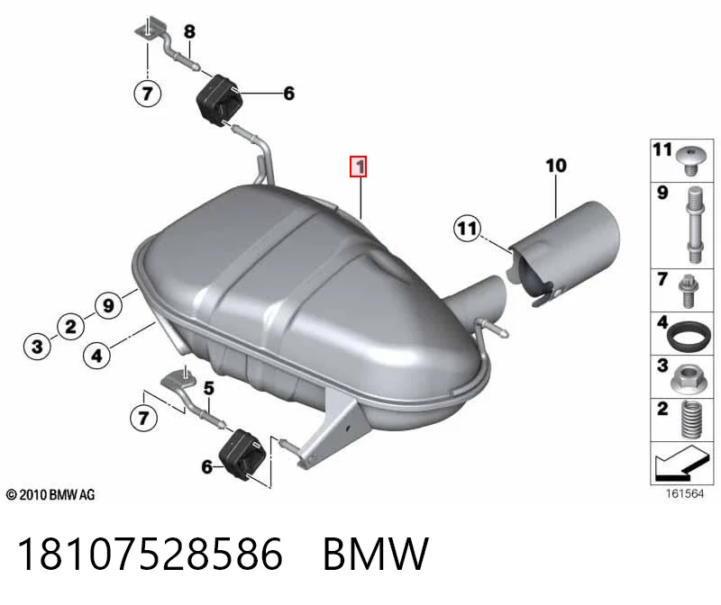 Silenciador, parte traseira BMW 1  E81