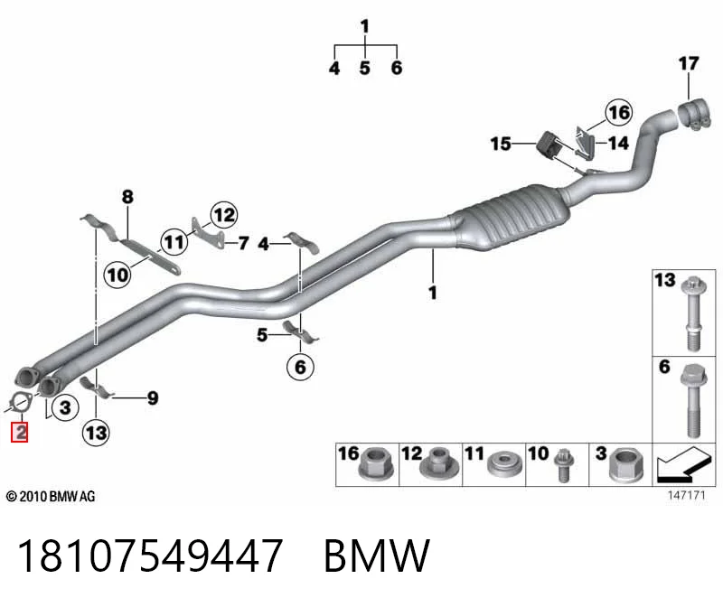 18107549447 BMW Vedante de tubo de admissão do silenciador