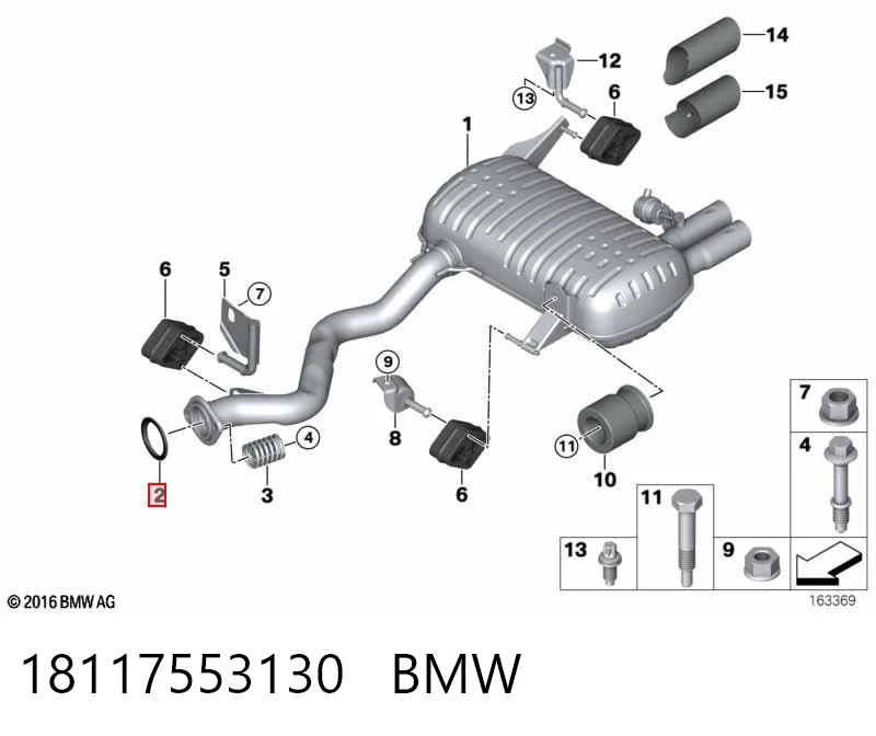 18117553130 BMW Vedante de tubo de admissão do silenciador