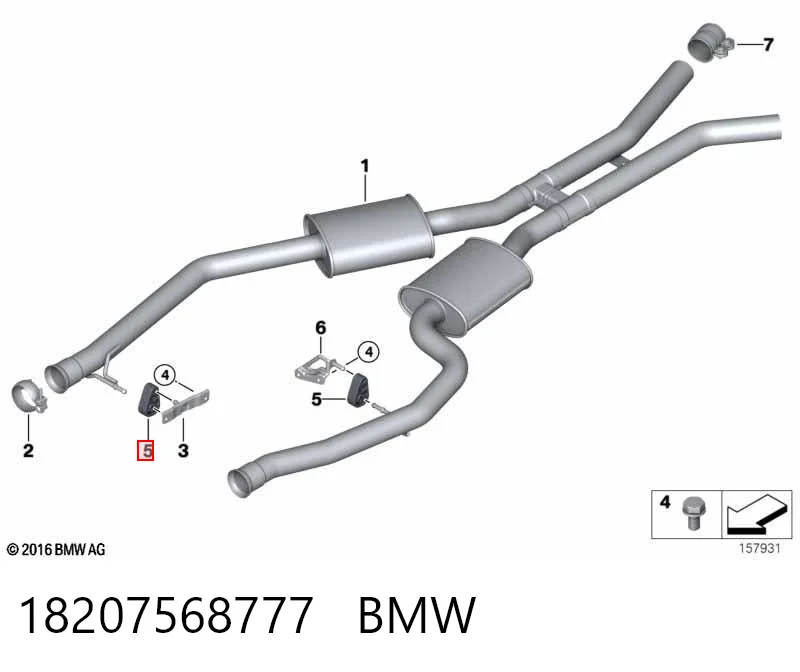 18207568777 BMW Braçadeira do silenciador traseira