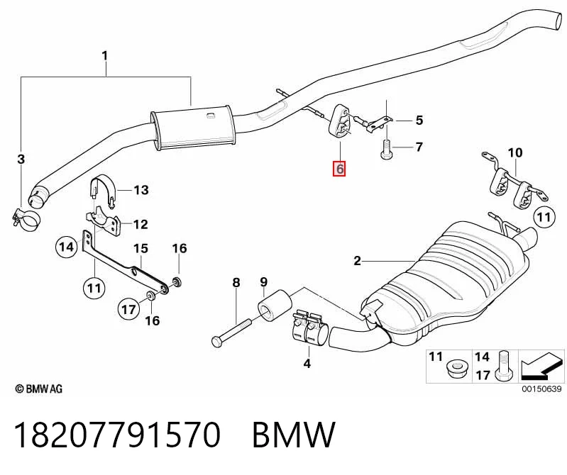 18207791570 BMW Coxim de fixação do silenciador