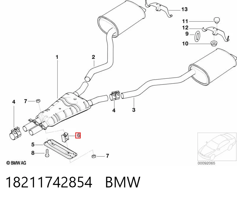 Coxim de fixação do silenciador BMW 7  E38 ao melhor preço