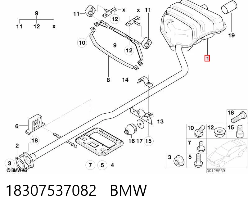 Silenciador, parte traseira Mini Cooper  R50, R53 ao melhor preço