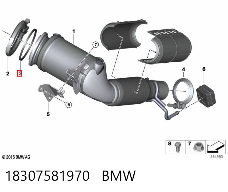 18307581970 BMW Anel de tubo de admissão do silenciador