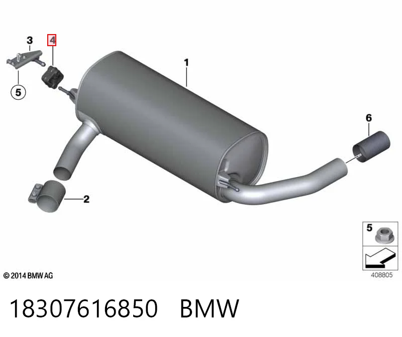 18307616850 BMW Coxim de fixação do silenciador