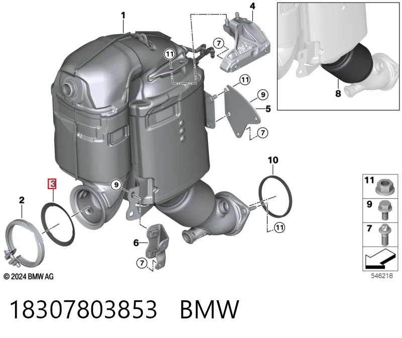 18307803853 BMW Vedante dianteiro de filtro de partículas diesel