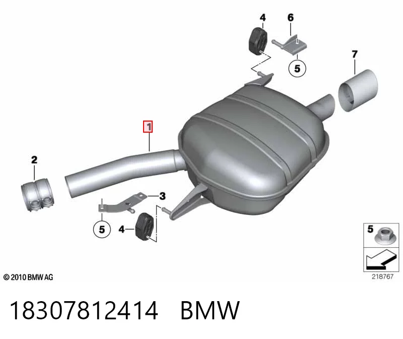Silenciador, parte traseira BMW 7  F01, F02, F03, F04 ao melhor preço