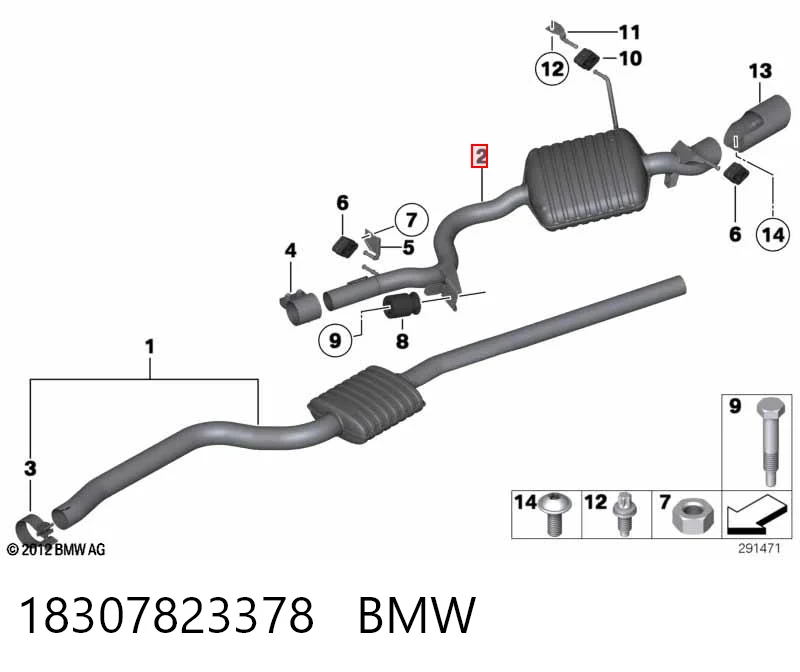 Silenciador, parte traseira BMW X1  E84 ao melhor preço