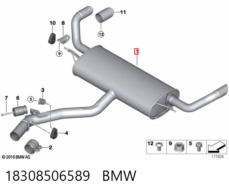 Silenciador, parte traseira para BMW X6  E71