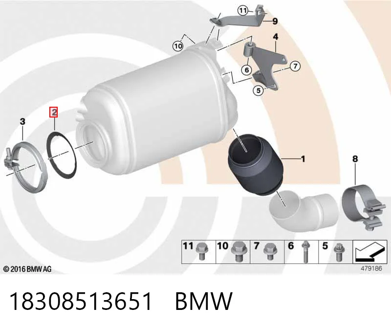 18308513651 BMW Vedante dianteiro de filtro de partículas diesel