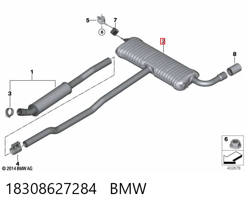 Silenciador, parte traseira BMW 2  F45 ao melhor preço