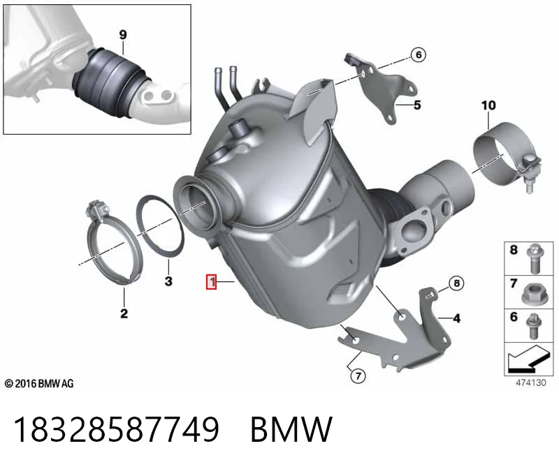 Filtro de partículas do sistema dos gases de escape BMW X5  G05, F95 ao melhor preço