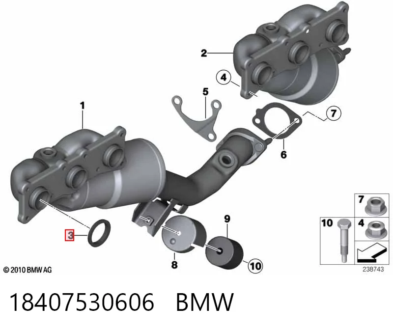 18407530606 BMW Vedante de tubo coletor de escape