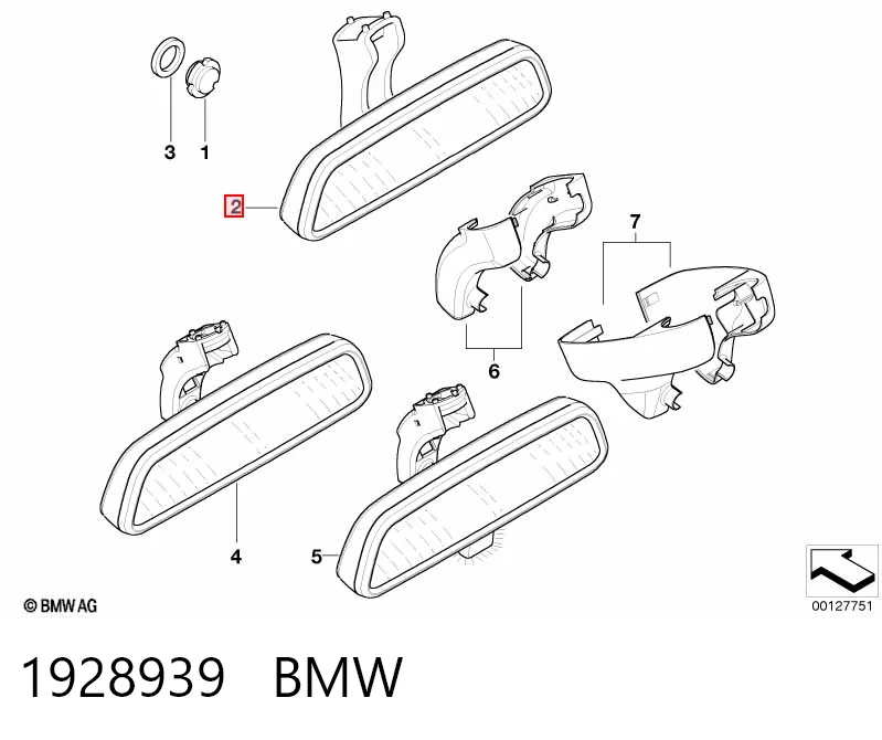 Espelho de salão interno BMW 3  E46