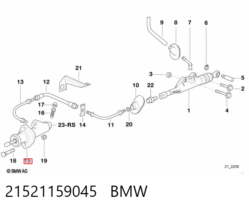 21521159045 BMW Cilindro de trabalho de embraiagem
