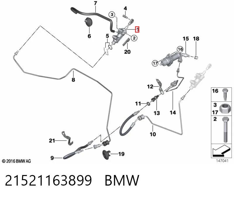 21521163899 BMW Cilindro mestre de embraiagem