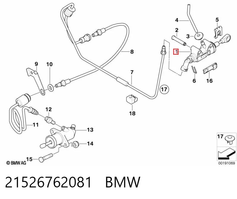 21526762081 BMW Cilindro mestre de embraiagem