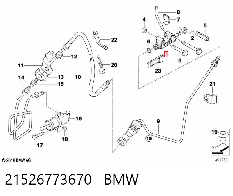21526773670 BMW Cilindro mestre de embraiagem