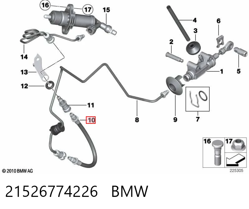 Mangueira de embraiagem BMW 5  E61 ao melhor preço