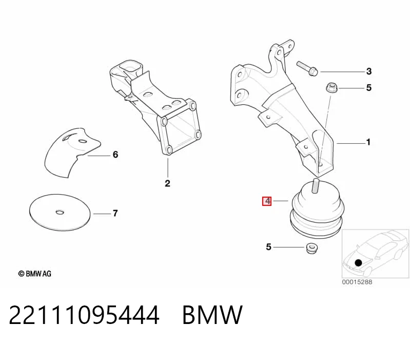 22111095444 BMW Coxim (suporte) esquerdo/direito de motor