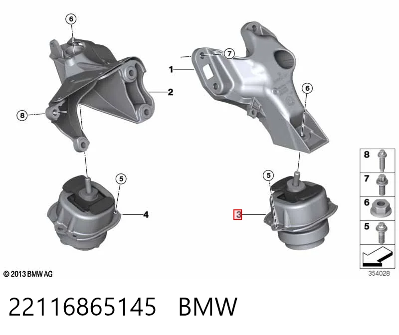 22116865145 BMW Coxim (suporte) esquerdo de motor