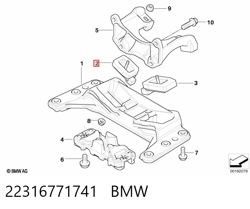 22316771741 BMW Coxim de transmissão (suporte da caixa de mudança)