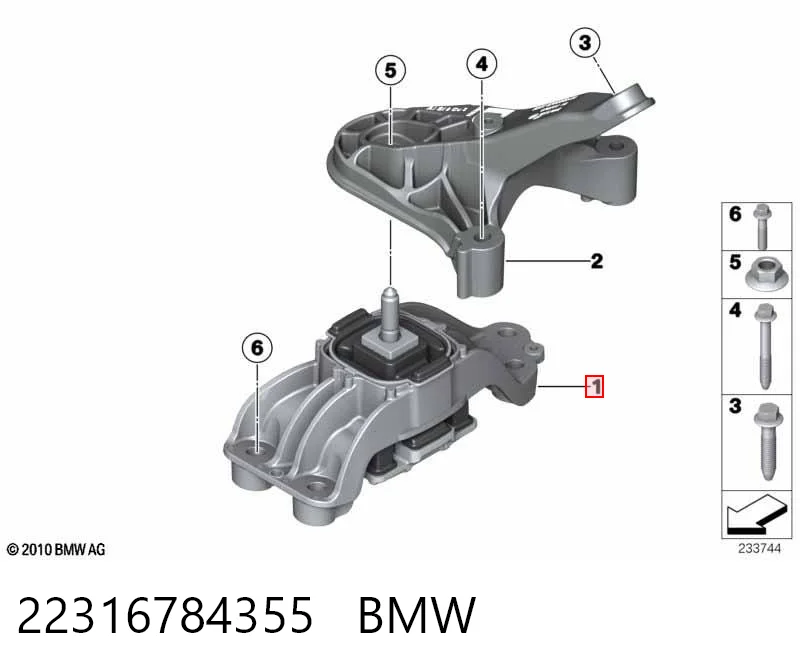 22316784355 BMW Coxim de transmissão (suporte da caixa de mudança)