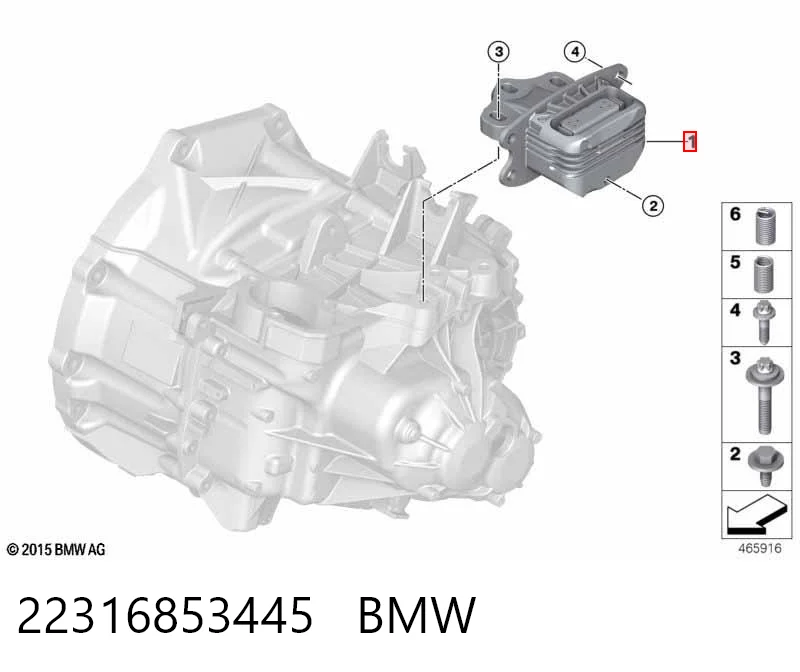 22316853445 BMW Coxim (suporte) esquerdo de motor