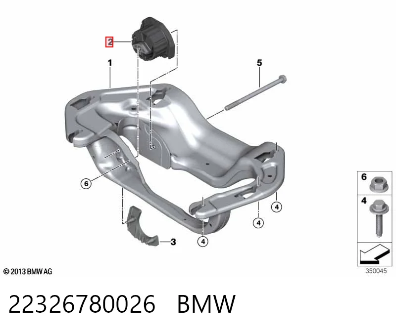 22326780026 BMW Coxim de transmissão (suporte da caixa de mudança)