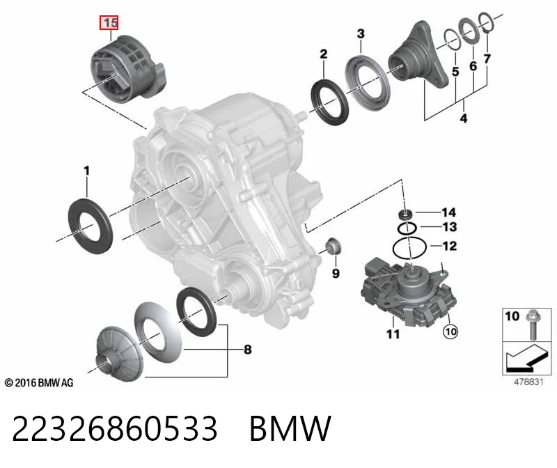 22326860533 BMW Coxim de transmissão (suporte da caixa de mudança)