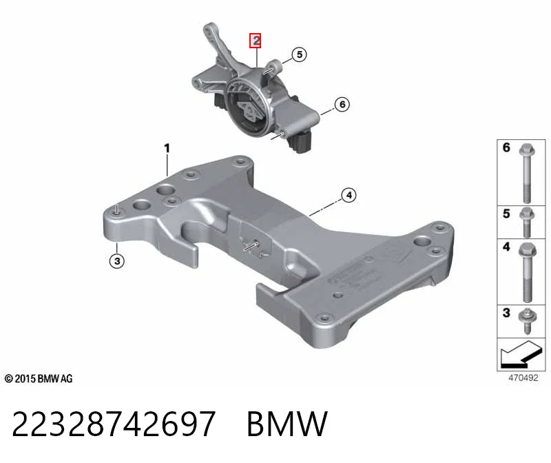 22328742697 BMW Coxim de transmissão (suporte da caixa de mudança)