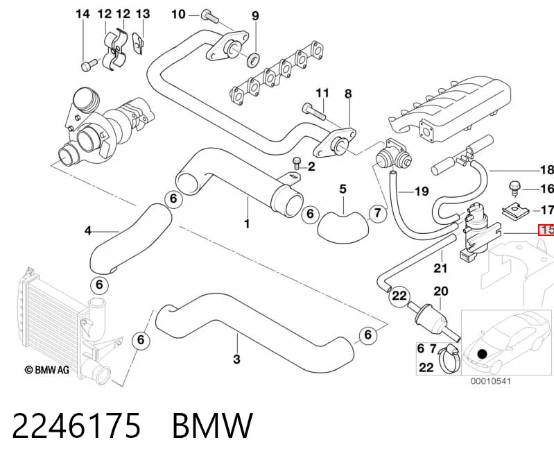 2246175 BMW Convertidor de pressão (solenoide) de supercompressão