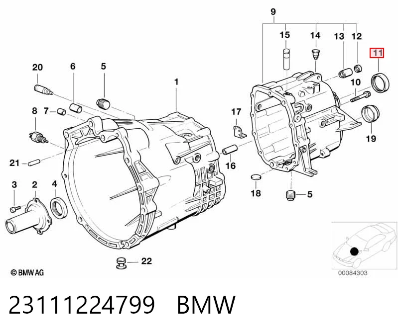 23111224799 BMW Bucim da Caixa Automática de Mudança (de árvore de saída/secundária)