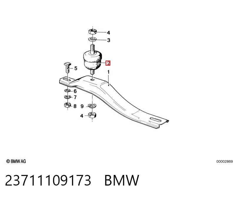 Coxim de transmissão (suporte da caixa de mudança) BMW 3  E21 ao melhor preço