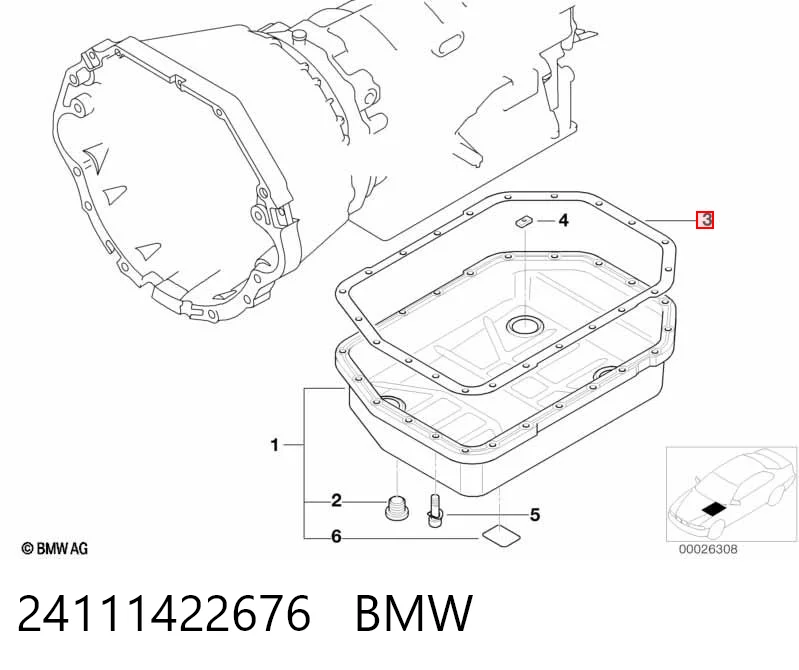 24111422676 BMW Vedante de panela da Caixa Automática de Mudança/Caixa Mecânica de Mudança