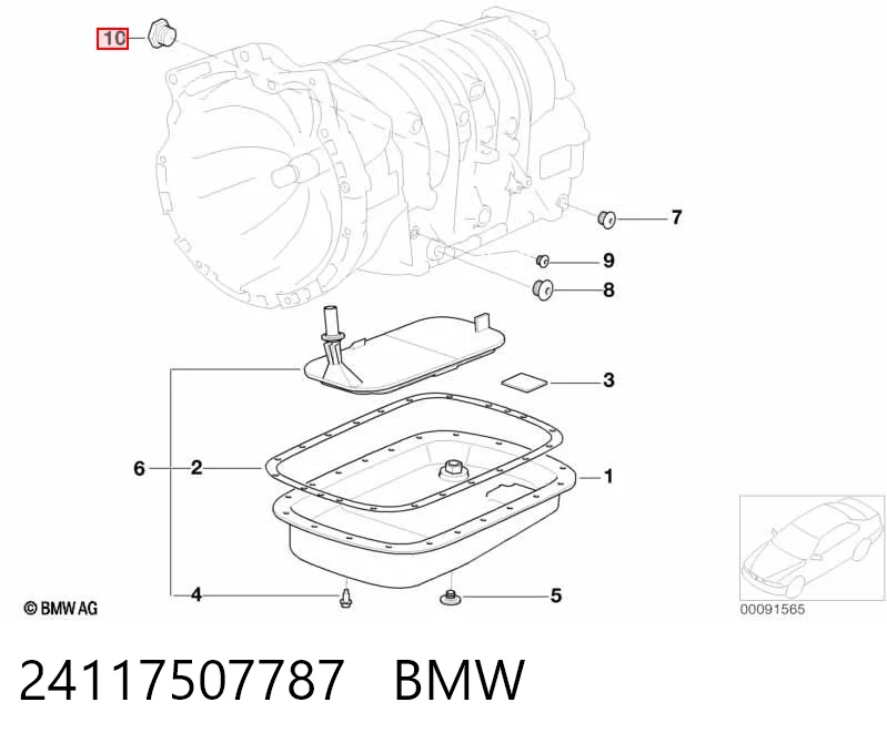 24117507787 BMW Tampão de enchimento de eixo traseiro/dianteiro