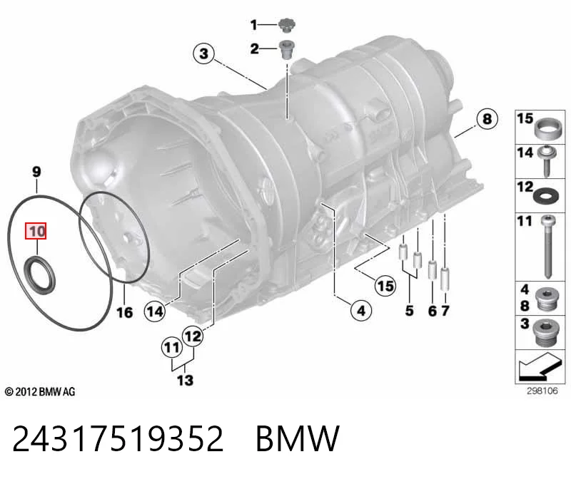24317519352 BMW Vedação da Caixa Automática de Mudança (de árvore de saída/primária)