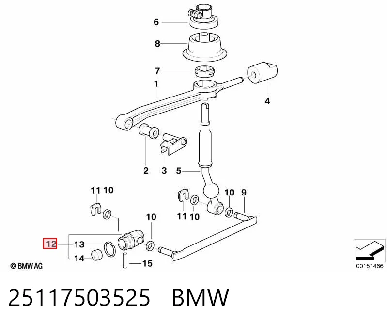 25117503525 BMW Kit de reparação de ligação de mudança