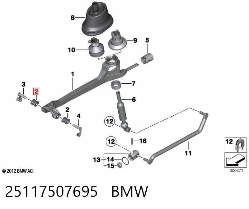 25117507695 BMW Bucha do mecanismo de mudança (de ligação)