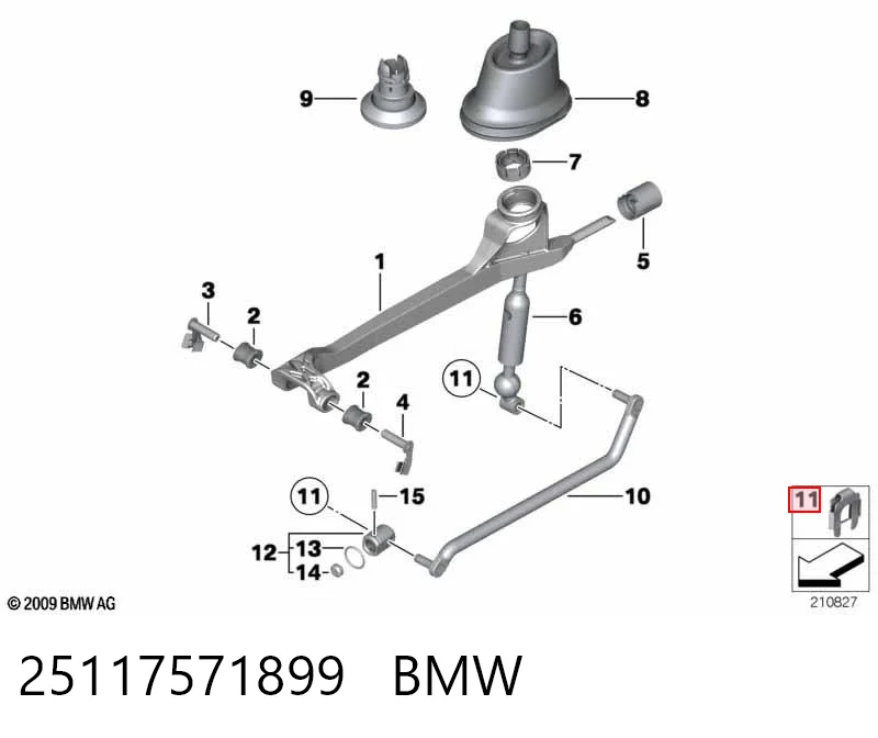 25117571899 BMW Porca cativa para parafuso auto-roscante
