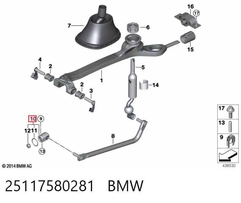 25117580281 BMW Bucha do mecanismo de mudança (de ligação)