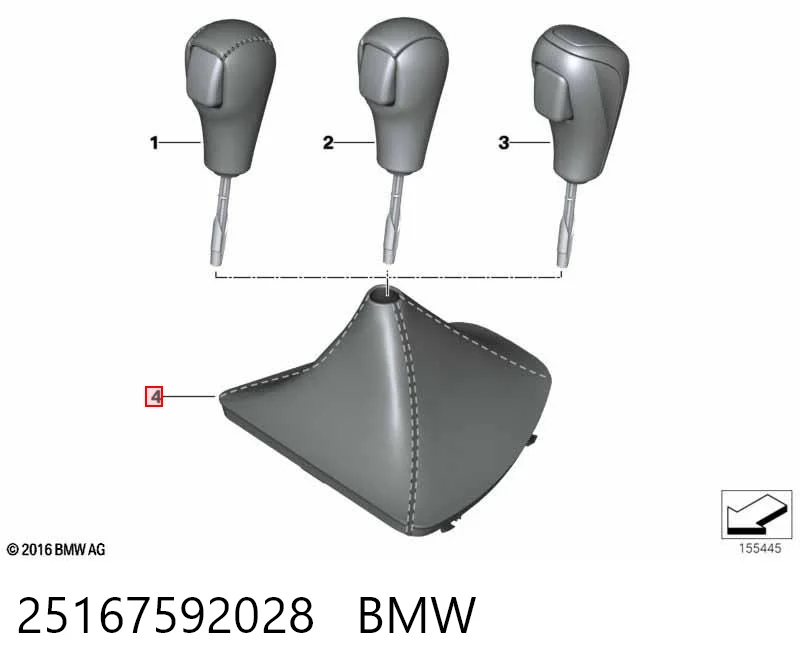 25167592028 BMW Capa para a avalanca de mudança